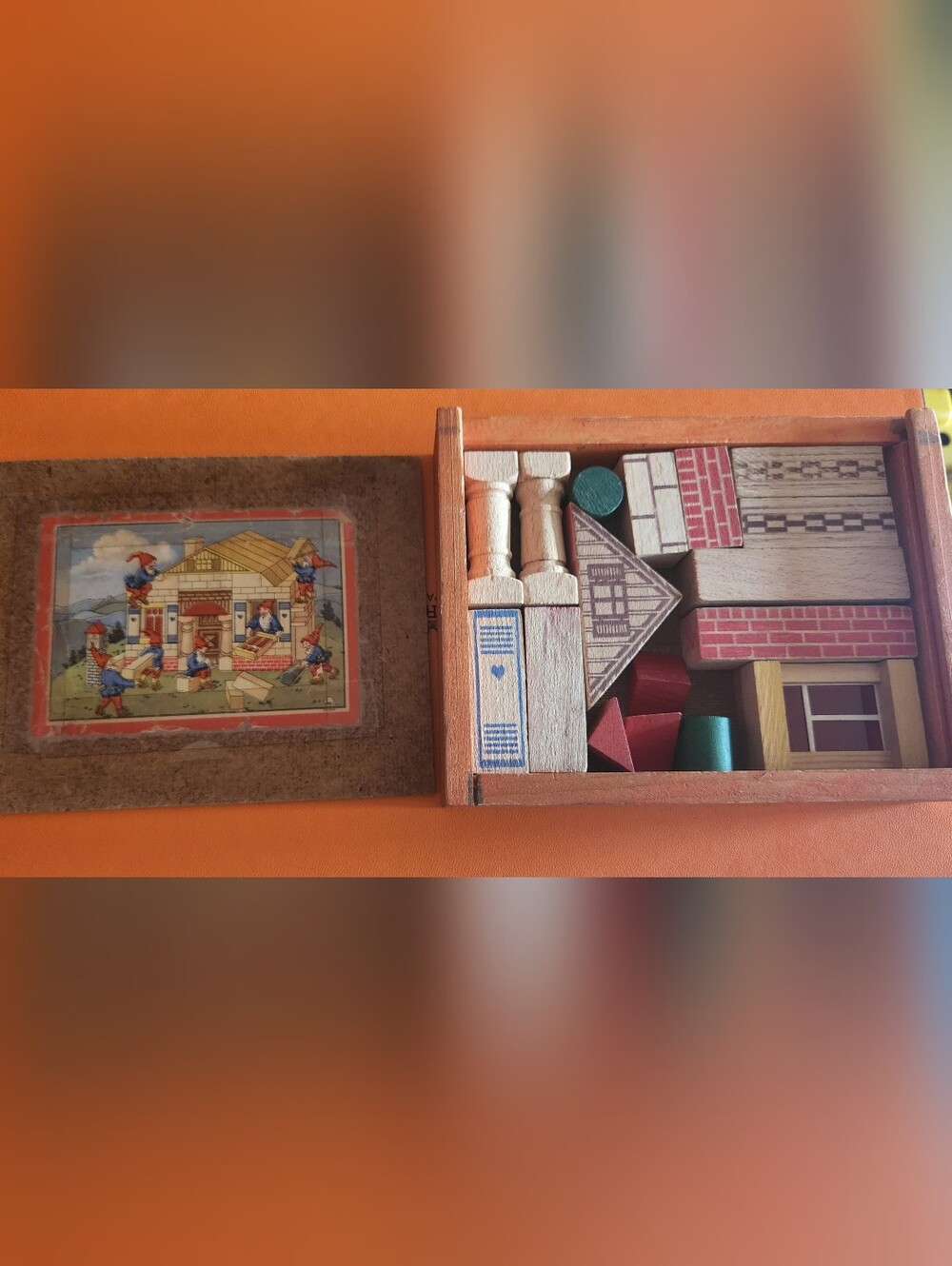 Vintage German Juri wooden building block Set
